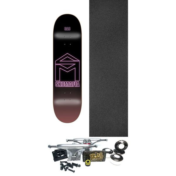 Sk8Mafia Skateboards Jimmy Cao House Logo Neon Skateboard Deck - 8" x 31.2" - Complete Skateboard Bundle